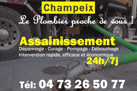 assainissement Champeix - vidange Champeix - curage Champeix - pompage Champeix - eaux usées Champeix - camion pompe Champeix