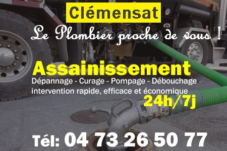 assainissement Clémensat - vidange Clémensat - curage Clémensat - pompage Clémensat - eaux usées Clémensat - camion pompe Clémensat