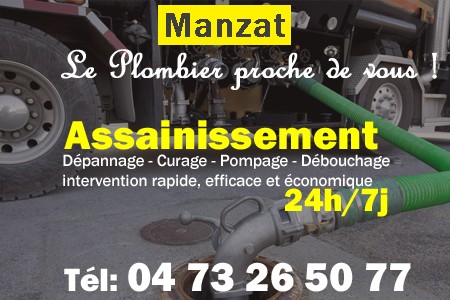 assainissement Manzat - vidange Manzat - curage Manzat - pompage Manzat - eaux usées Manzat - camion pompe Manzat