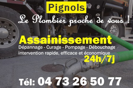 assainissement Pignols - vidange Pignols - curage Pignols - pompage Pignols - eaux usées Pignols - camion pompe Pignols
