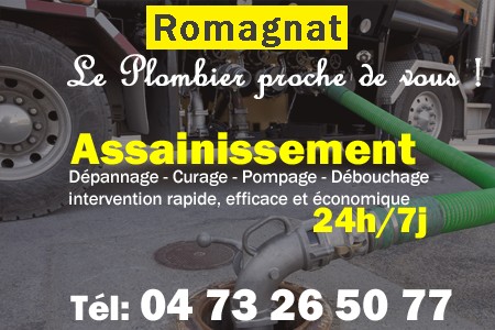 assainissement Romagnat - vidange Romagnat - curage Romagnat - pompage Romagnat - eaux usées Romagnat - camion pompe Romagnat