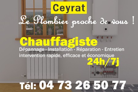 chauffage Ceyrat - depannage chaudiere Ceyrat - chaufagiste Ceyrat - installation chauffage Ceyrat - depannage chauffe eau Ceyrat