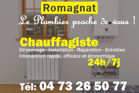 chauffage Romagnat - depannage chaudiere Romagnat - chaufagiste Romagnat - installation chauffage Romagnat - depannage chauffe eau Romagnat