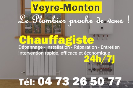 chauffage Veyre-Monton - depannage chaudiere Veyre-Monton - chaufagiste Veyre-Monton - installation chauffage Veyre-Monton - depannage chauffe eau Veyre-Monton