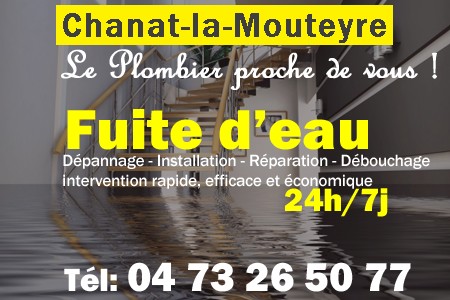 fuite Chanat-la-Mouteyre - fuite d'eau Chanat-la-Mouteyre - fuite wc Chanat-la-Mouteyre - recherche de fuite Chanat-la-Mouteyre - détection de fuite Chanat-la-Mouteyre - dépannage fuite Chanat-la-Mouteyre