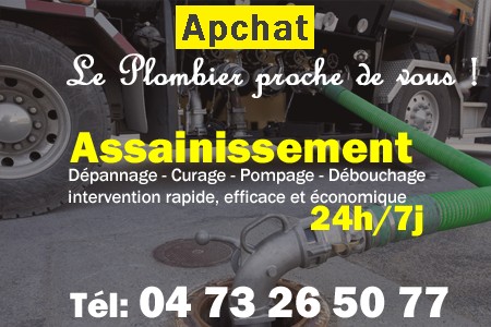 assainissement Apchat - vidange Apchat - curage Apchat - pompage Apchat - eaux usées Apchat - camion pompe Apchat