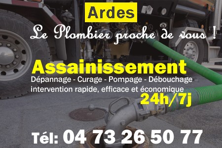 assainissement Ardes - vidange Ardes - curage Ardes - pompage Ardes - eaux usées Ardes - camion pompe Ardes