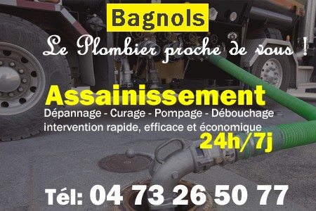 assainissement Bagnols - vidange Bagnols - curage Bagnols - pompage Bagnols - eaux usées Bagnols - camion pompe Bagnols