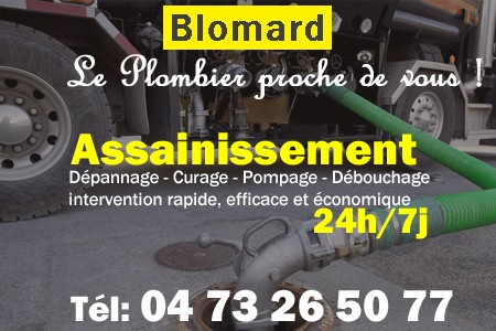 assainissement Blomard - vidange Blomard - curage Blomard - pompage Blomard - eaux usées Blomard - camion pompe Blomard