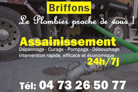 assainissement Briffons - vidange Briffons - curage Briffons - pompage Briffons - eaux usées Briffons - camion pompe Briffons