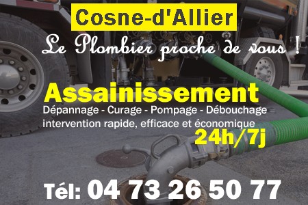 assainissement Cosne-d'Allier - vidange Cosne-d'Allier - curage Cosne-d'Allier - pompage Cosne-d'Allier - eaux usées Cosne-d'Allier - camion pompe Cosne-d'Allier