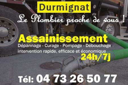 assainissement Durmignat - vidange Durmignat - curage Durmignat - pompage Durmignat - eaux usées Durmignat - camion pompe Durmignat