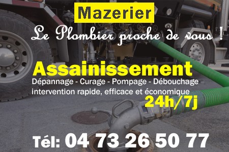 assainissement Mazerier - vidange Mazerier - curage Mazerier - pompage Mazerier - eaux usées Mazerier - camion pompe Mazerier