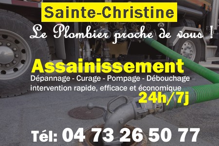 assainissement Sainte-Christine - vidange Sainte-Christine - curage Sainte-Christine - pompage Sainte-Christine - eaux usées Sainte-Christine - camion pompe Sainte-Christine