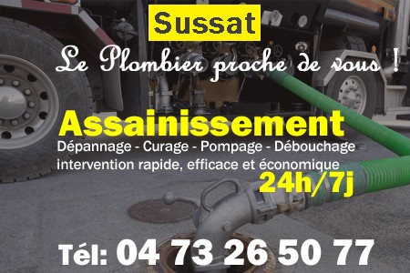 assainissement Sussat - vidange Sussat - curage Sussat - pompage Sussat - eaux usées Sussat - camion pompe Sussat