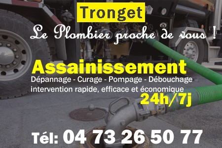 assainissement Tronget - vidange Tronget - curage Tronget - pompage Tronget - eaux usées Tronget - camion pompe Tronget