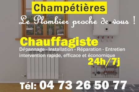 chauffage Champétières - depannage chaudiere Champétières - chaufagiste Champétières - installation chauffage Champétières - depannage chauffe eau Champétières