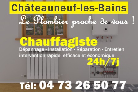 chauffage Châteauneuf-les-Bains - depannage chaudiere Châteauneuf-les-Bains - chaufagiste Châteauneuf-les-Bains - installation chauffage Châteauneuf-les-Bains - depannage chauffe eau Châteauneuf-les-Bains