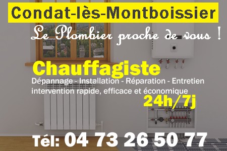 chauffage Condat-lès-Montboissier - depannage chaudiere Condat-lès-Montboissier - chaufagiste Condat-lès-Montboissier - installation chauffage Condat-lès-Montboissier - depannage chauffe eau Condat-lès-Montboissier