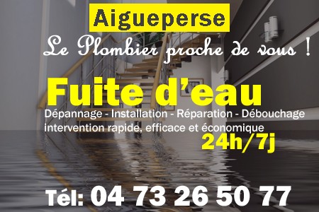 fuite Aigueperse - fuite d'eau Aigueperse - fuite wc Aigueperse - recherche de fuite Aigueperse - détection de fuite Aigueperse - dépannage fuite Aigueperse