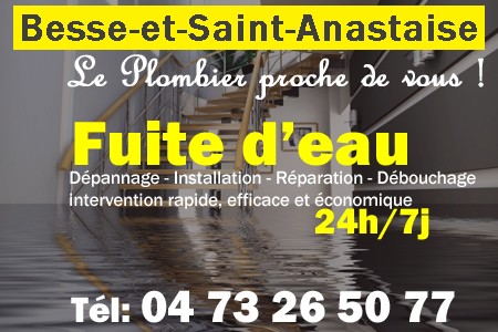 fuite Besse-et-Saint-Anastaise - fuite d'eau Besse-et-Saint-Anastaise - fuite wc Besse-et-Saint-Anastaise - recherche de fuite Besse-et-Saint-Anastaise - détection de fuite Besse-et-Saint-Anastaise - dépannage fuite Besse-et-Saint-Anastaise