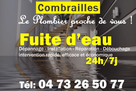 fuite Combrailles - fuite d'eau Combrailles - fuite wc Combrailles - recherche de fuite Combrailles - détection de fuite Combrailles - dépannage fuite Combrailles