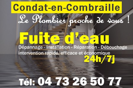 fuite Condat-en-Combraille - fuite d'eau Condat-en-Combraille - fuite wc Condat-en-Combraille - recherche de fuite Condat-en-Combraille - détection de fuite Condat-en-Combraille - dépannage fuite Condat-en-Combraille