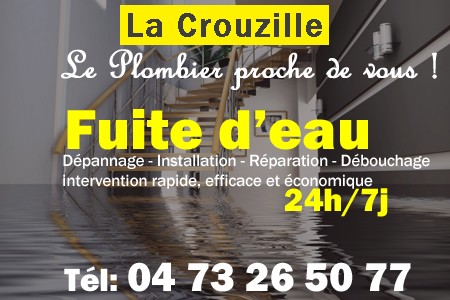 fuite La Crouzille - fuite d'eau La Crouzille - fuite wc La Crouzille - recherche de fuite La Crouzille - détection de fuite La Crouzille - dépannage fuite La Crouzille