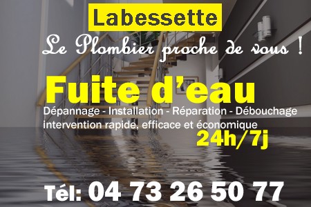 fuite Labessette - fuite d'eau Labessette - fuite wc Labessette - recherche de fuite Labessette - détection de fuite Labessette - dépannage fuite Labessette