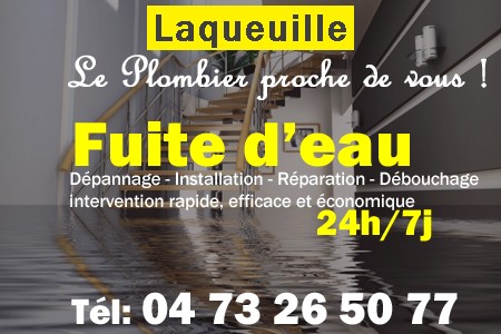 fuite Laqueuille - fuite d'eau Laqueuille - fuite wc Laqueuille - recherche de fuite Laqueuille - détection de fuite Laqueuille - dépannage fuite Laqueuille