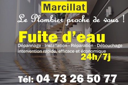 fuite Marcillat - fuite d'eau Marcillat - fuite wc Marcillat - recherche de fuite Marcillat - détection de fuite Marcillat - dépannage fuite Marcillat