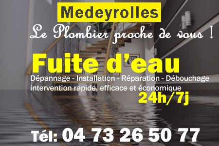 fuite Medeyrolles - fuite d'eau Medeyrolles - fuite wc Medeyrolles - recherche de fuite Medeyrolles - détection de fuite Medeyrolles - dépannage fuite Medeyrolles