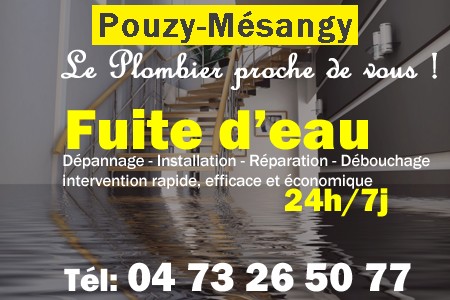 fuite Pouzy-Mésangy - fuite d'eau Pouzy-Mésangy - fuite wc Pouzy-Mésangy - recherche de fuite Pouzy-Mésangy - détection de fuite Pouzy-Mésangy - dépannage fuite Pouzy-Mésangy