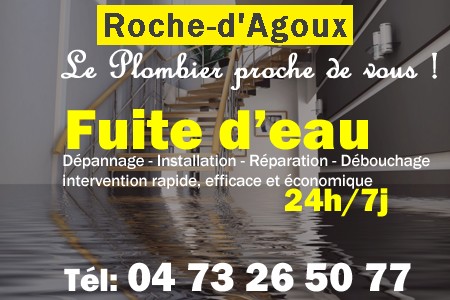 fuite Roche-d'Agoux - fuite d'eau Roche-d'Agoux - fuite wc Roche-d'Agoux - recherche de fuite Roche-d'Agoux - détection de fuite Roche-d'Agoux - dépannage fuite Roche-d'Agoux