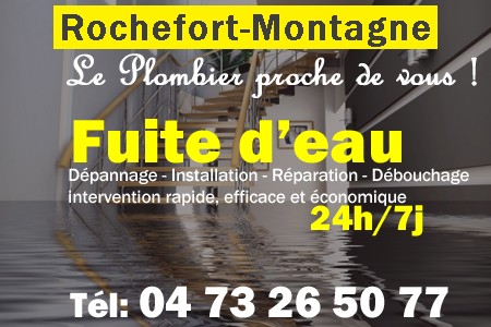 fuite Rochefort-Montagne - fuite d'eau Rochefort-Montagne - fuite wc Rochefort-Montagne - recherche de fuite Rochefort-Montagne - détection de fuite Rochefort-Montagne - dépannage fuite Rochefort-Montagne