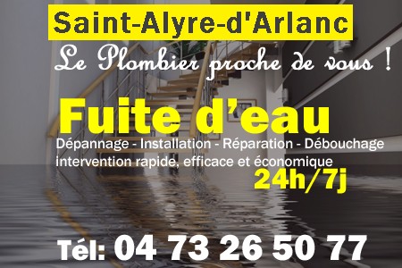 fuite Saint-Alyre-d'Arlanc - fuite d'eau Saint-Alyre-d'Arlanc - fuite wc Saint-Alyre-d'Arlanc - recherche de fuite Saint-Alyre-d'Arlanc - détection de fuite Saint-Alyre-d'Arlanc - dépannage fuite Saint-Alyre-d'Arlanc