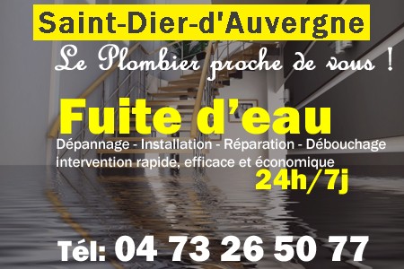 fuite Saint-Dier-d'Auvergne - fuite d'eau Saint-Dier-d'Auvergne - fuite wc Saint-Dier-d'Auvergne - recherche de fuite Saint-Dier-d'Auvergne - détection de fuite Saint-Dier-d'Auvergne - dépannage fuite Saint-Dier-d'Auvergne