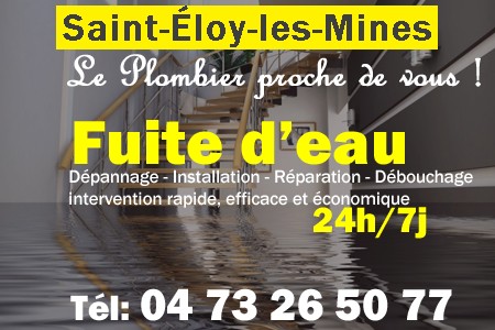 fuite Saint-Éloy-les-Mines - fuite d'eau Saint-Éloy-les-Mines - fuite wc Saint-Éloy-les-Mines - recherche de fuite Saint-Éloy-les-Mines - détection de fuite Saint-Éloy-les-Mines - dépannage fuite Saint-Éloy-les-Mines