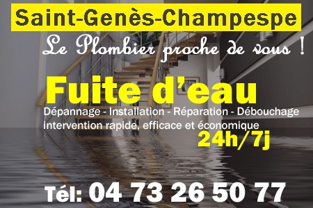 fuite Saint-Genès-Champespe - fuite d'eau Saint-Genès-Champespe - fuite wc Saint-Genès-Champespe - recherche de fuite Saint-Genès-Champespe - détection de fuite Saint-Genès-Champespe - dépannage fuite Saint-Genès-Champespe