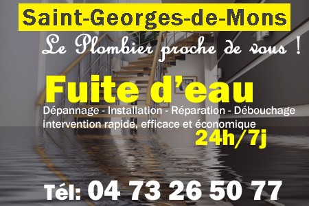 fuite Saint-Georges-de-Mons - fuite d'eau Saint-Georges-de-Mons - fuite wc Saint-Georges-de-Mons - recherche de fuite Saint-Georges-de-Mons - détection de fuite Saint-Georges-de-Mons - dépannage fuite Saint-Georges-de-Mons