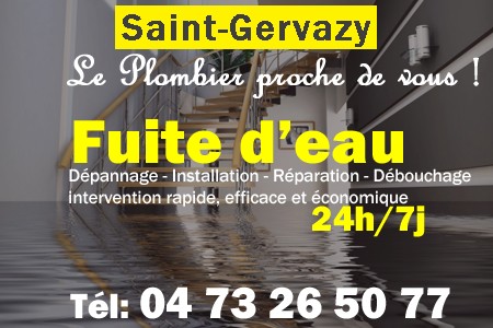 fuite Saint-Gervazy - fuite d'eau Saint-Gervazy - fuite wc Saint-Gervazy - recherche de fuite Saint-Gervazy - détection de fuite Saint-Gervazy - dépannage fuite Saint-Gervazy