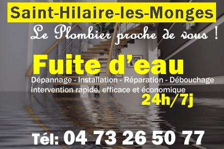 fuite Saint-Hilaire-les-Monges - fuite d'eau Saint-Hilaire-les-Monges - fuite wc Saint-Hilaire-les-Monges - recherche de fuite Saint-Hilaire-les-Monges - détection de fuite Saint-Hilaire-les-Monges - dépannage fuite Saint-Hilaire-les-Monges