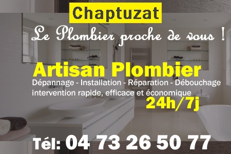 Plombier Chaptuzat - Plomberie Chaptuzat - Plomberie pro Chaptuzat - Entreprise plomberie Chaptuzat - Dépannage plombier Chaptuzat