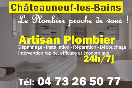 Plombier Châteauneuf-les-Bains - Plomberie Châteauneuf-les-Bains - Plomberie pro Châteauneuf-les-Bains - Entreprise plomberie Châteauneuf-les-Bains - Dépannage plombier Châteauneuf-les-Bains
