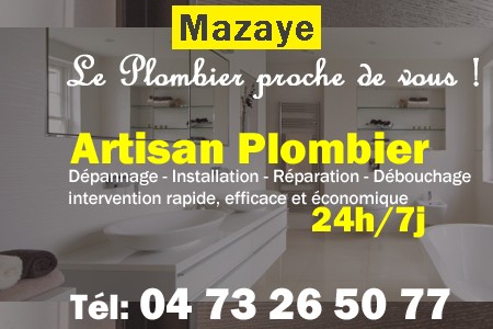 Plombier Mazaye - Plomberie Mazaye - Plomberie pro Mazaye - Entreprise plomberie Mazaye - Dépannage plombier Mazaye