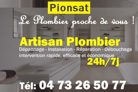 Plombier Pionsat - Plomberie Pionsat - Plomberie pro Pionsat - Entreprise plomberie Pionsat - Dépannage plombier Pionsat